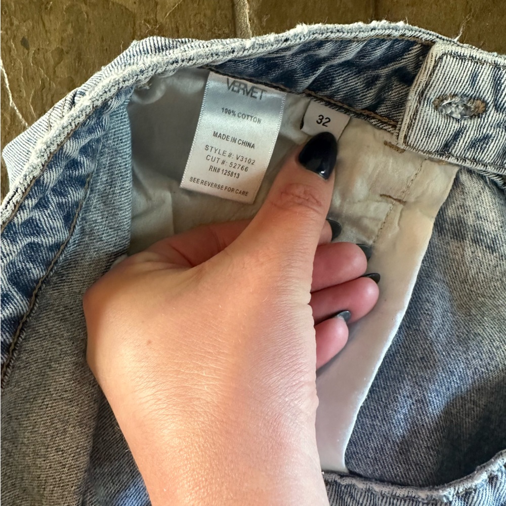 Vervet by Flying Monkey Super High Rise Crossover Waist Mom Jeans 32 - Picture 4 of 5